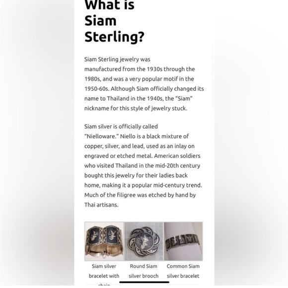 Vintage Thai Nielloware Siam Sterling Silver Panel Bracelet - Picture 13 of 16